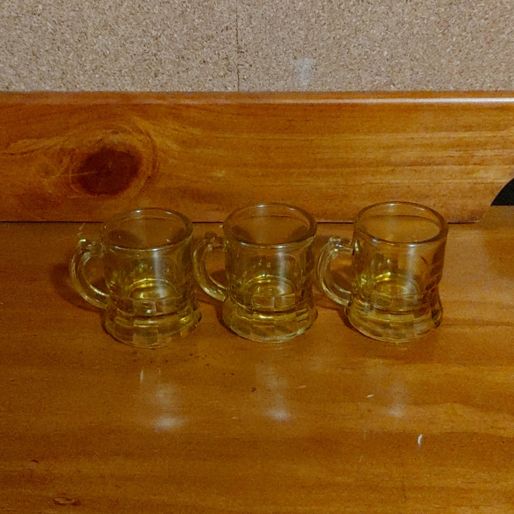 Vintage Gold Glass Miniature Beer Mug